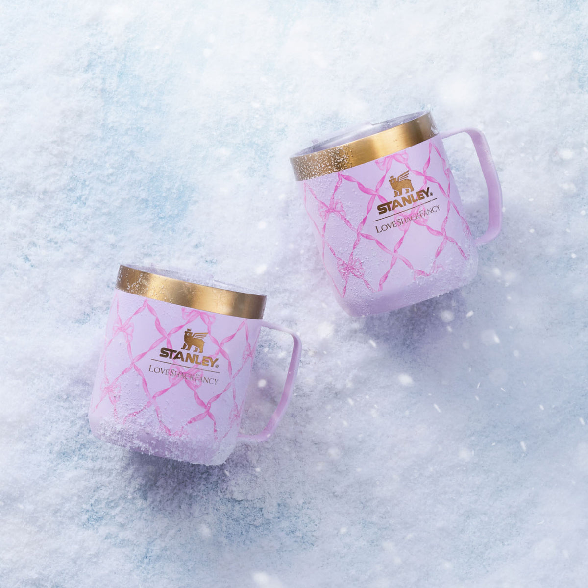 Stanley 1913 Stanley 1913 x LoveShackFancy Holiday Everyday Camp Mug Set 12 OZ 0.35 L in Baby Bow Pink Peppermint | View 5