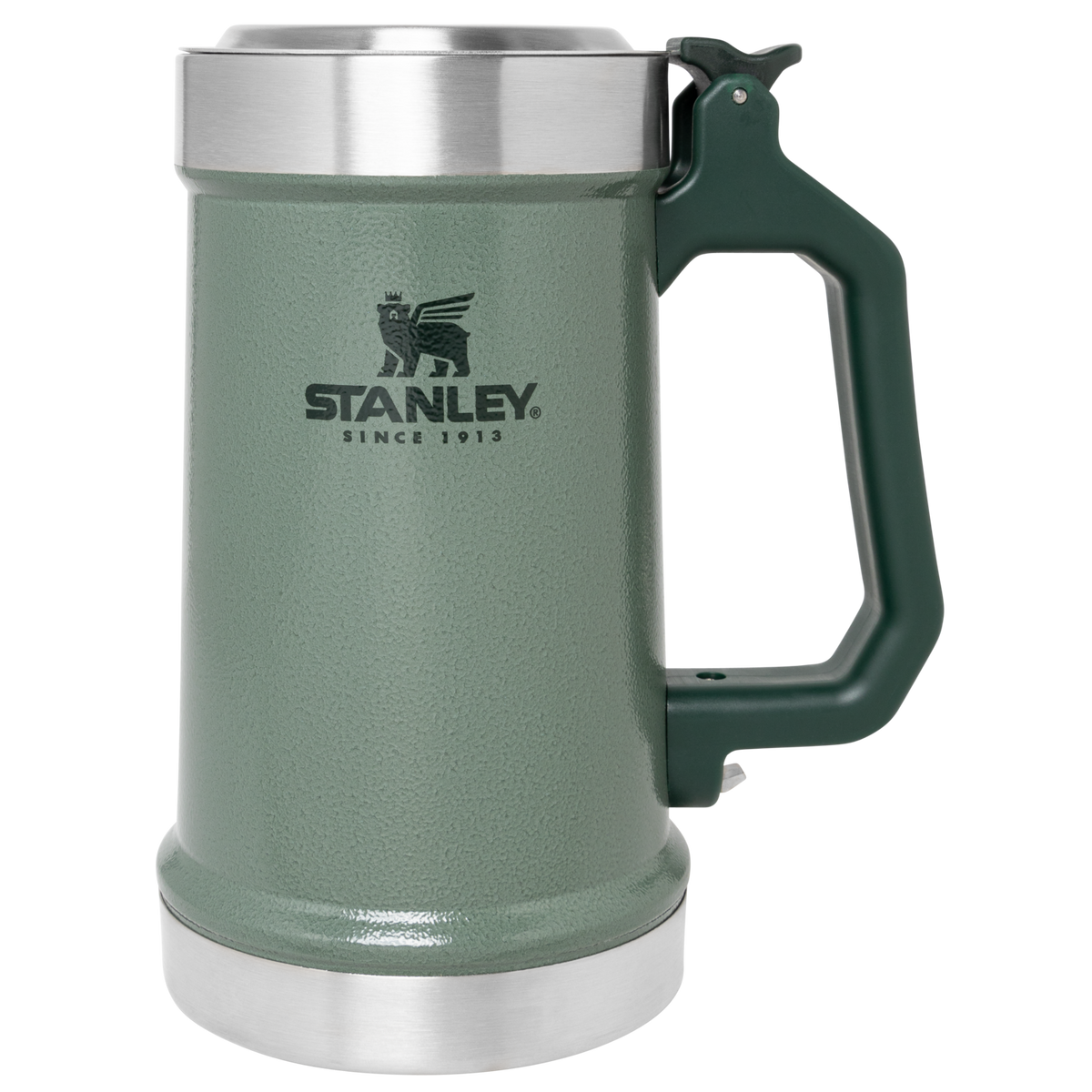 Stanley 1913 Classic Bottle Opener Beer Stein 24 OZ in Hammertone Green