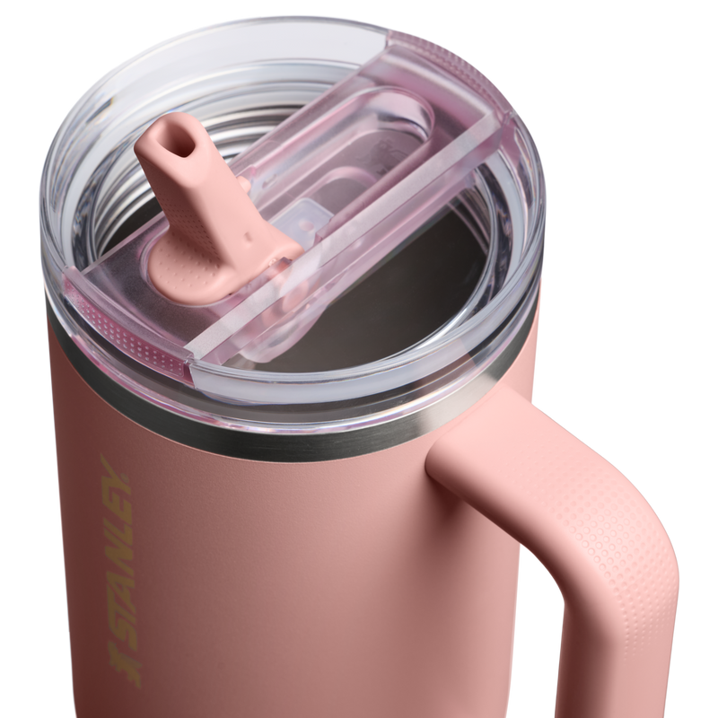Stanley 1913 The Quencher ProTour Flip Straw Tumbler 40 OZ  1.18 L in Peach Rose | Lid Detailed View