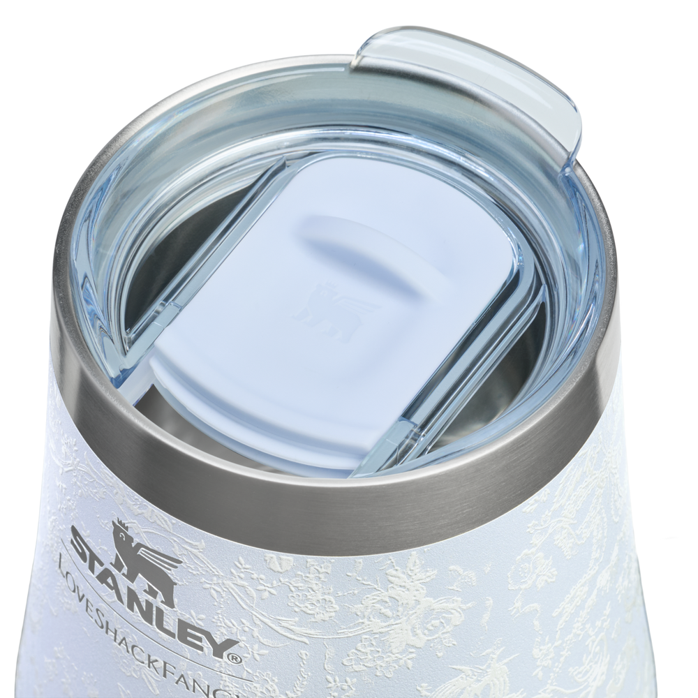 Stanley 1913 Stanley 1913 x LoveShackFancy Holiday Reserve Wine Tumbler 11 OZ in Toscana Toile Alpine Blue | View 3