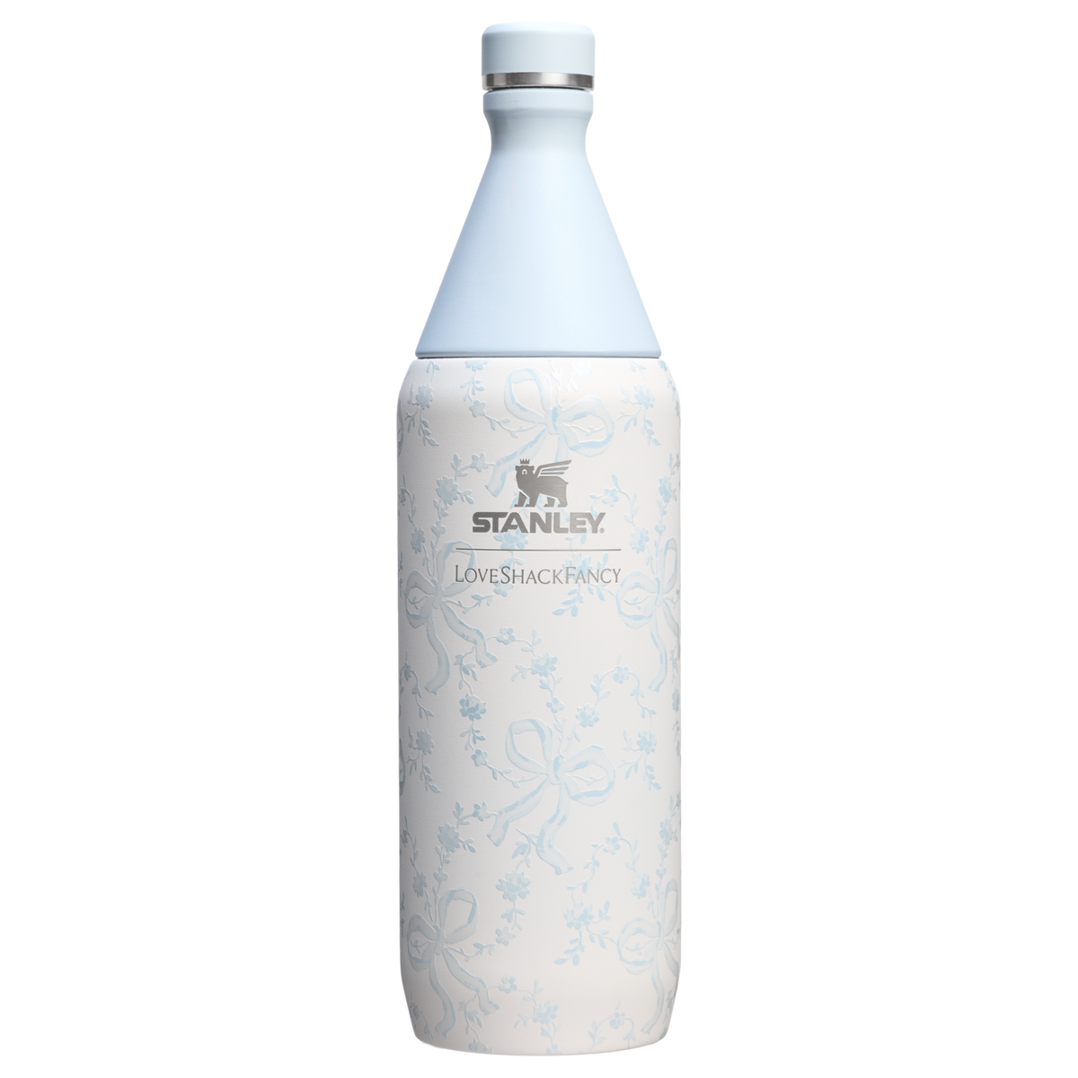 Stanley 1913 Stanley 1913 x LoveShackFancy Holiday All Day Slim Bottle 34 OZ 1 L in Coquette Bow Winter Ice | View 1