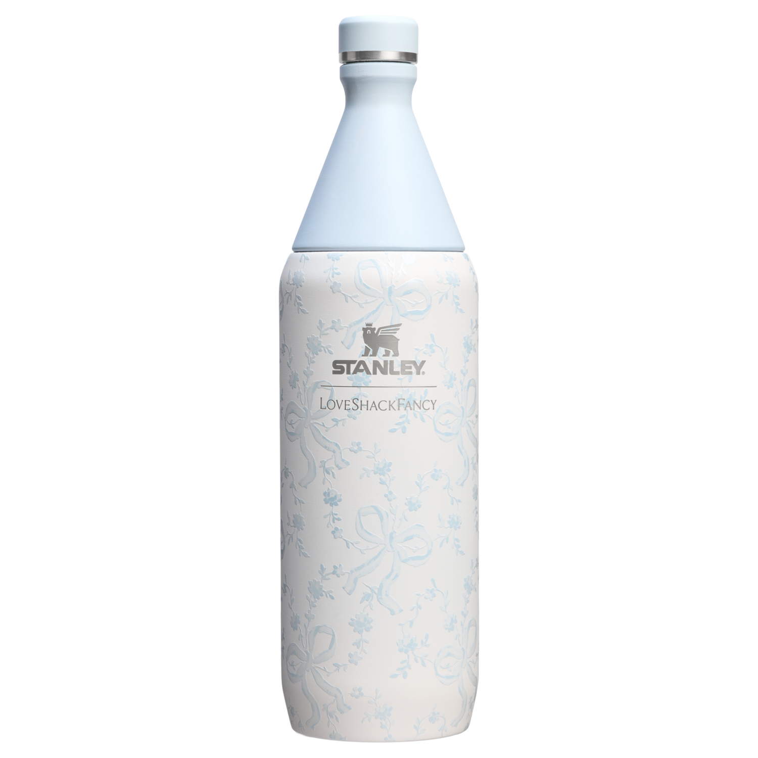 Stanley 1913 Stanley 1913 x LoveShackFancy Holiday All Day Slim Bottle 34 OZ 1 L in Coquette Bow Winter Ice | View 1