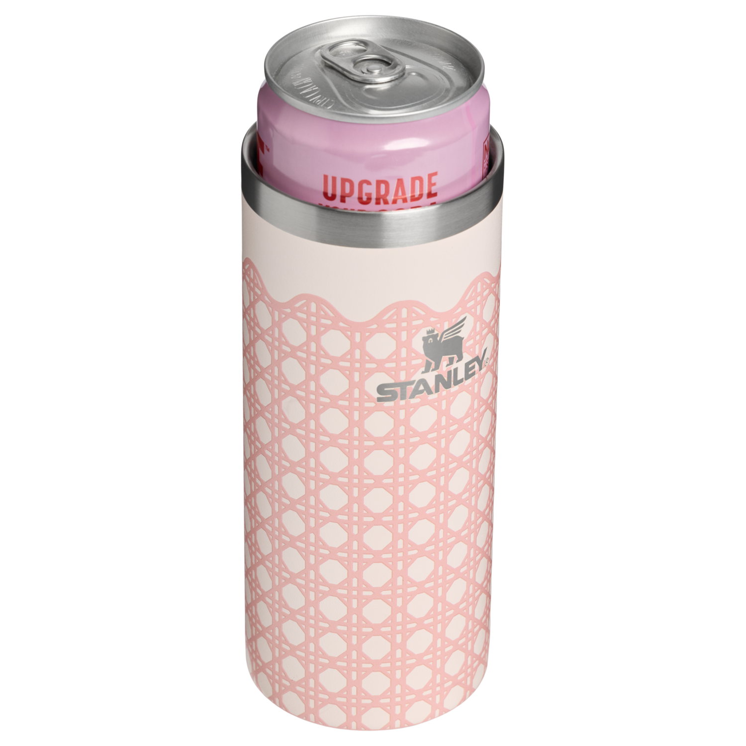 Stanley 1913 The Everyday Slim Can Cooler 10 OZ in Rose Quartz Rattan | View 2