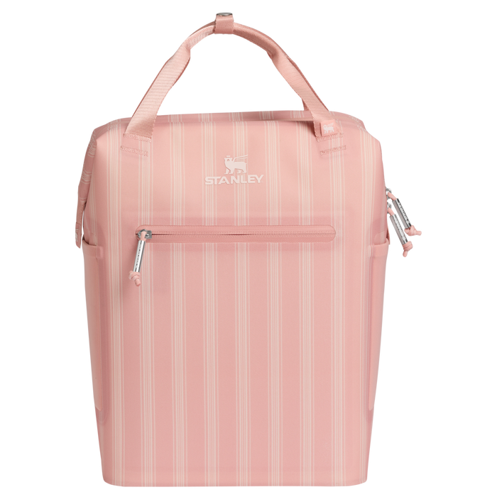 Stanley 1913 The All Day Madeleine Mini Cooler Backpack 14 QT 13.2 L in Peach Rose Picnic Stripe