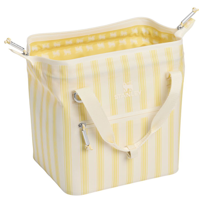 Stanley 1913 The All Day Julienne Mini Cooler 7.4 QT 7.0 L in Cream Picnic Stripe | Open View