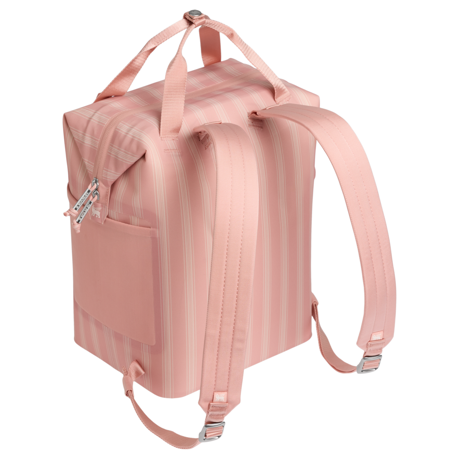 Stanley 1913 The All Day Madeleine Mini Cooler Backpack 14 QT 13.2 L in Peach Rose Picnic Stripe | View 1