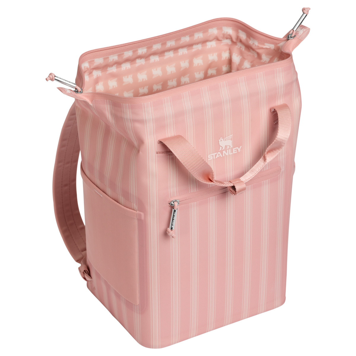 Stanley 1913 The All Day Madeleine Mini Cooler Backpack 14 QT 13.2 L in Peach Rose Picnic Stripe