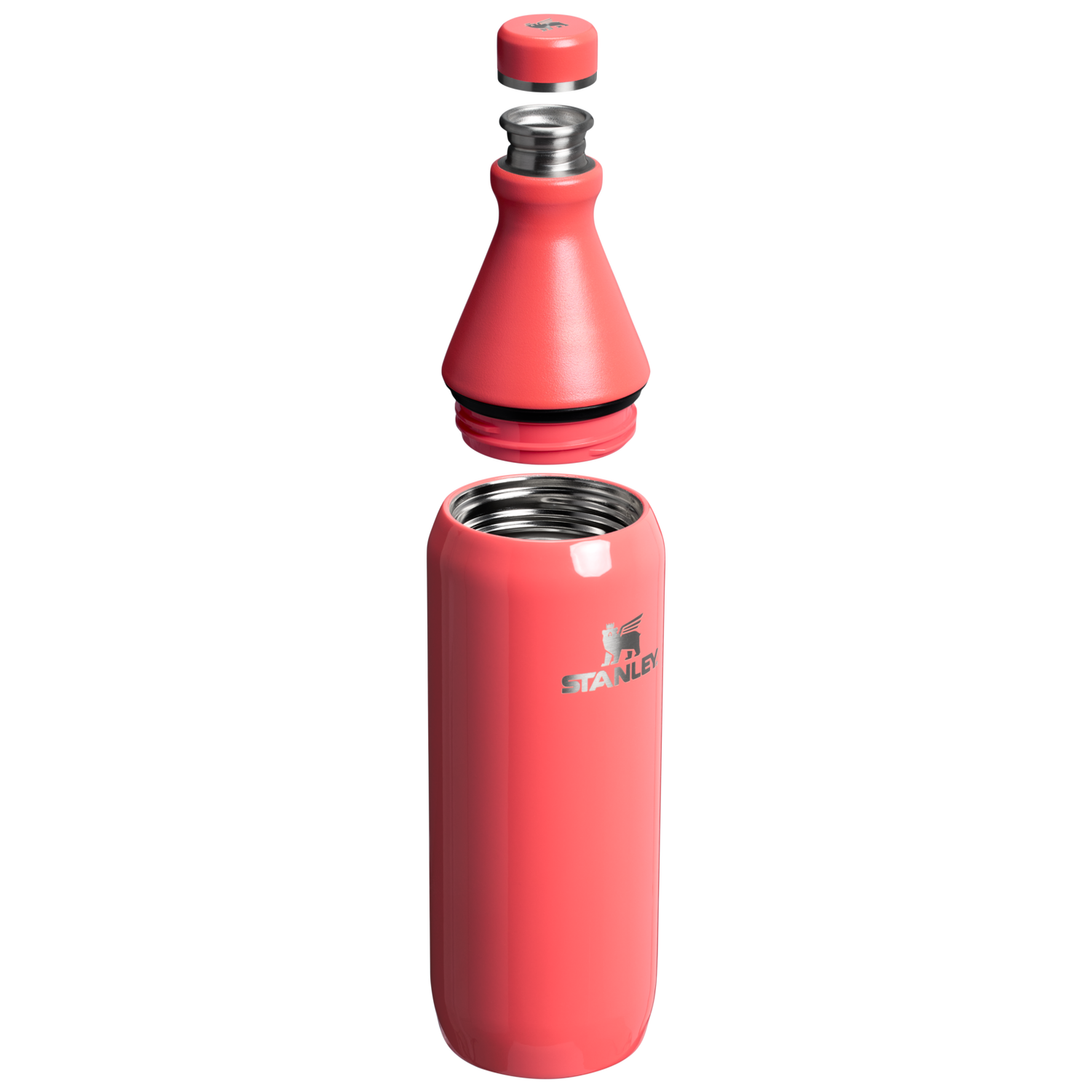 Stanley 1913 All Day Slim Bottle 20 OZ 0.59 L in Hot Coral Gloss | View 2