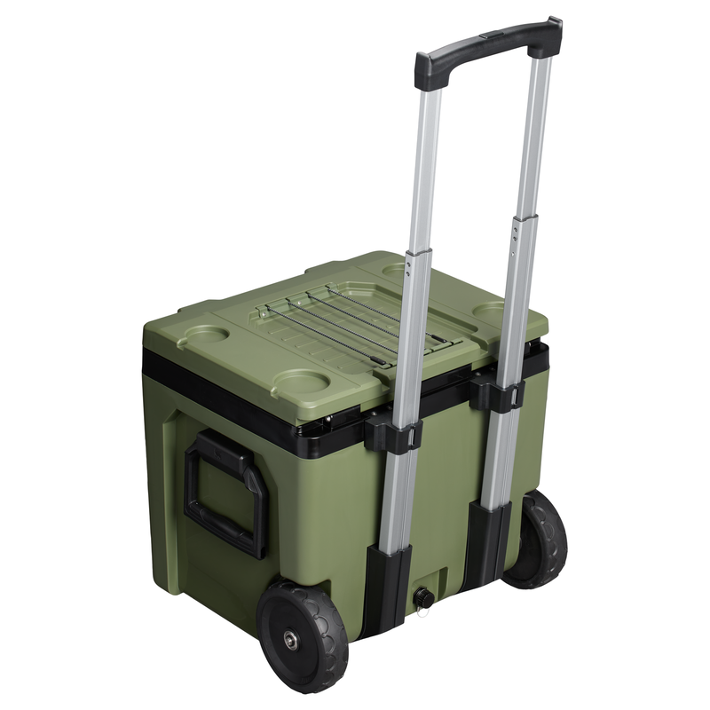 Stanley 1913 The Cold For Days Wheeled Outdoor Cooler 50 QT 47.3 L in Dried Pine | Back View