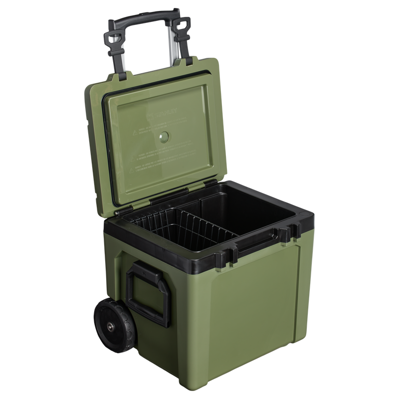 Stanley 1913 The Cold For Days Wheeled Outdoor Cooler 50 QT 47.3 L in Dried Pine | Open View