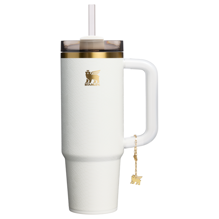 Stanley 1913 The Quencher® Luxe H2.0 FlowState™ Tumbler 30 OZ 0.89 L in Pale Stone Snakeskin | Front View
