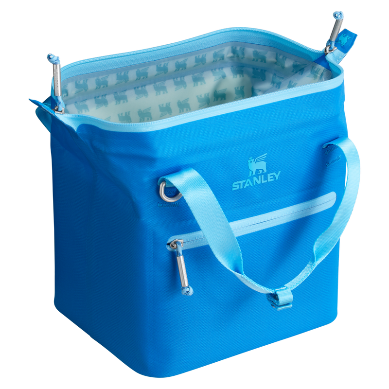Stanley 1913 The All Day Julienne Mini Cooler 10 Can 7.4 QT 7.0 L in Azure | Open View