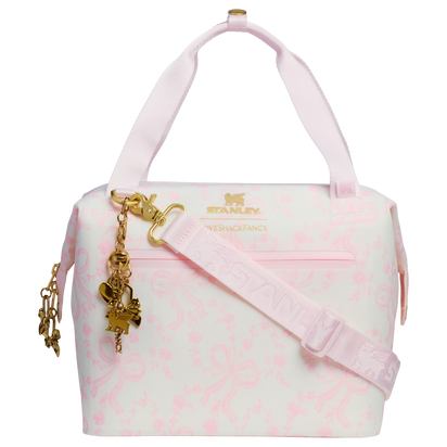 Stanley 1913 Stanley 1913 x LoveShackFancy Holiday All Day Julienne Mini Cooler 10 Can 7.4 QT 7.0 L in Coquette Bow Chantilly | Front View