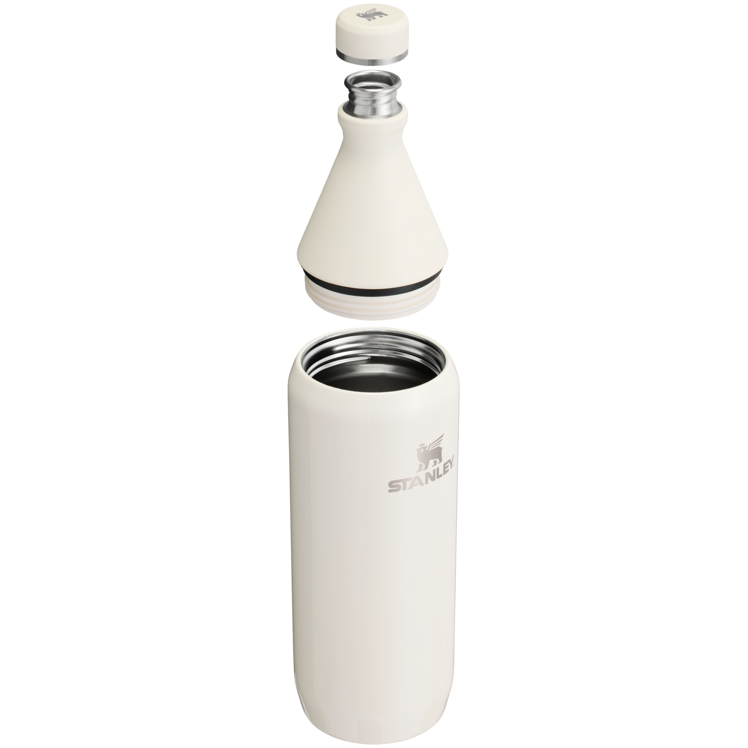 Stanley Leak Proof 34 OZ All Day Slim Bottle  with removable collar in Cream Gloss