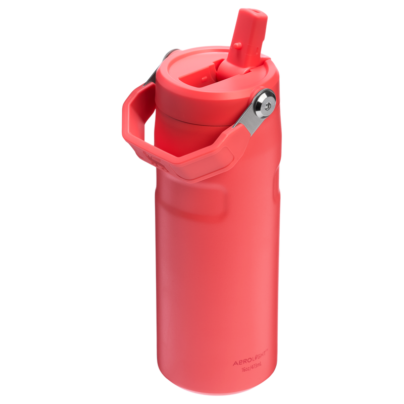 Stanley 1913 The IceFlow™ Bottle with Flip Straw Lid 16 OZ 0.47 L in Hot Coral | Back View