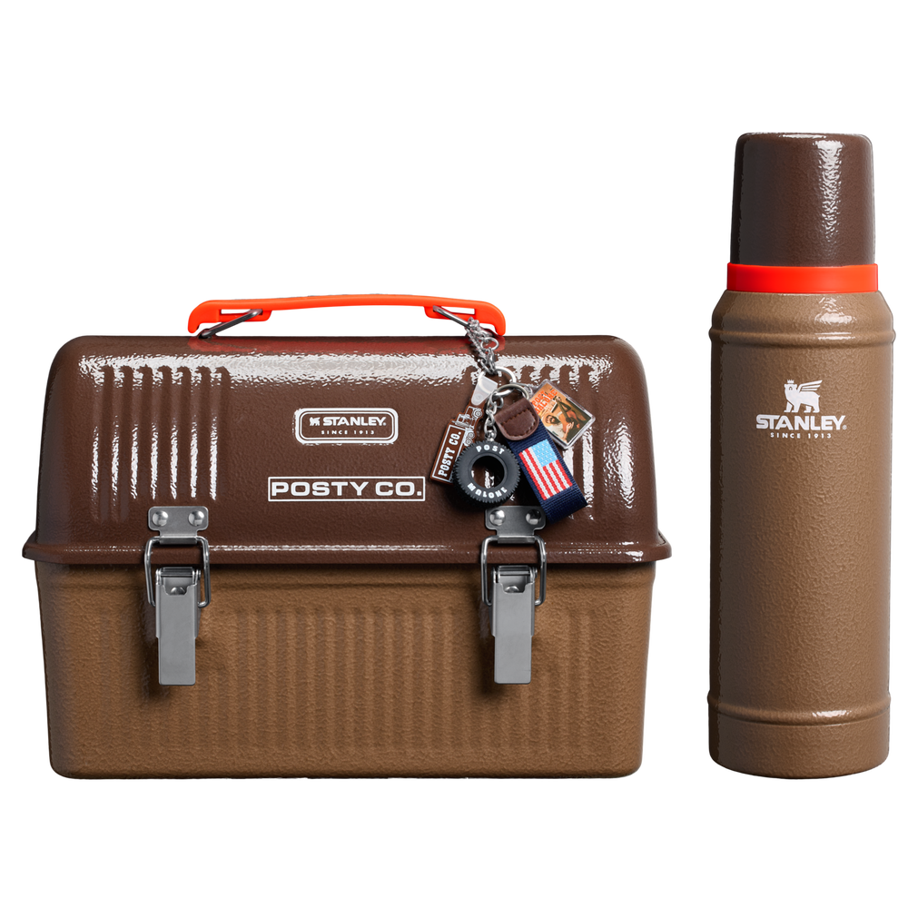 Stanley 1913 The Post Malone x Stanley Legendary Classic Bottle and Lunch Box Set in Post Malone Hammertone Coyote Brown | View 1