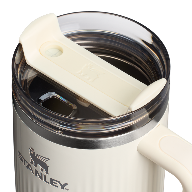 Stanley 1913 The Quencher® H2.0 Fluted Tumbler 40 OZ 1.18 L in Cream Gloss | Back View
