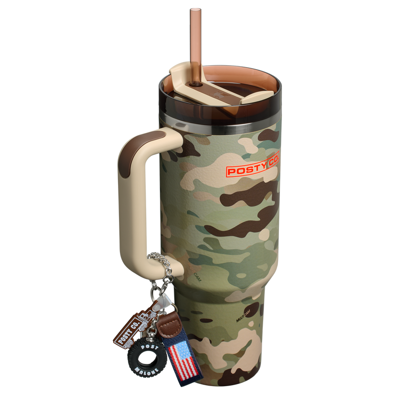 Stanley 1913 The Post Malone x Stanley Quencher® H2.0 FlowState™ Tumbler 40 OZ 1.18 L in Post Malone MultiCam® | Back View
