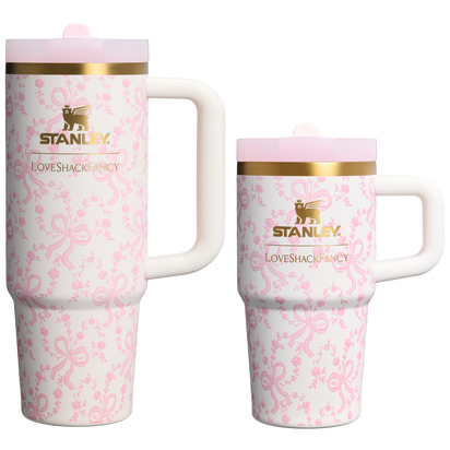 Stanley 1913 Stanley 1913 x LoveShackFancy Holiday The Quencher® Details ProTour Tumbler Set 2-pack in Coquette Bow Chantilly | Front View