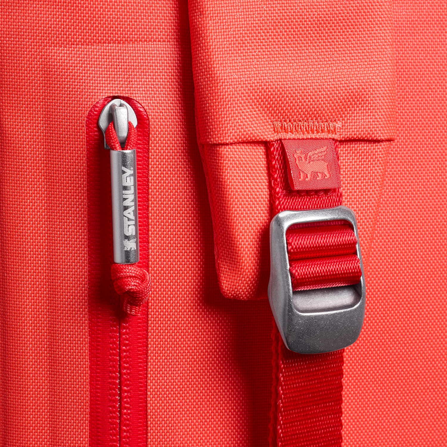Stanley 1913 The All Day Madeleine Midi Cooler Backpack 20 Can 14.8 QT 14.0 L in Hot Coral | View 3