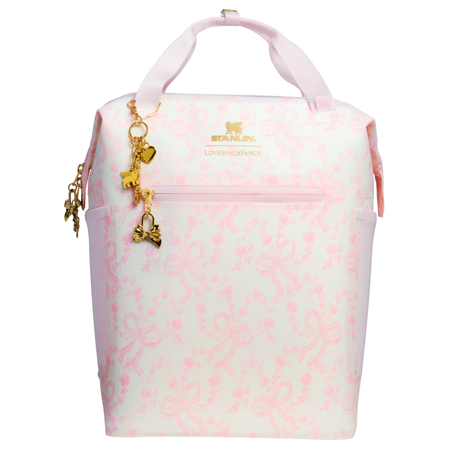 Stanley 1913 Stanley 1913 x LoveShackFancy Holiday All Day Madeleine Mini Cooler Backpack 20 Can 14 QT 13.2 L in Coquette Bow Chantilly
