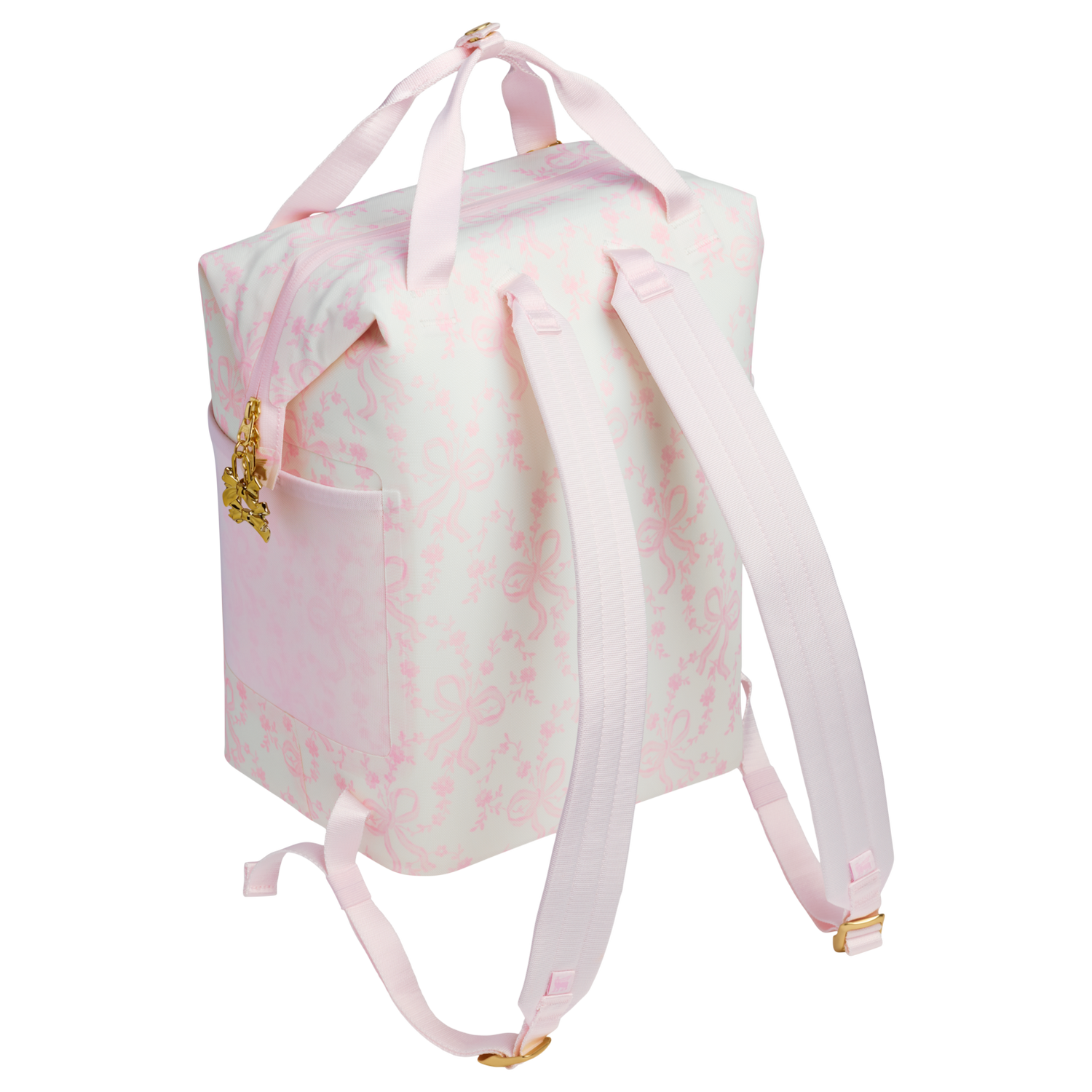 Stanley 1913 Stanley 1913 x LoveShackFancy Holiday All Day Madeleine Mini Cooler Backpack 20 Can 14 QT 13.2 L in Coquette Bow Chantilly | View 3
