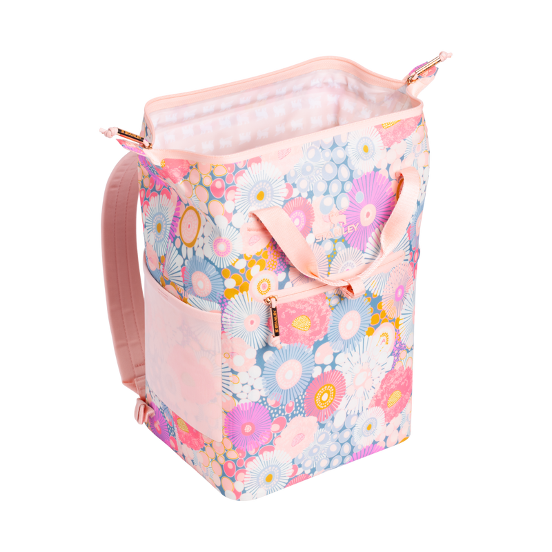 Stanley 1913 The All Day Madeleine Mini Cooler Backpack 14 QT 13.2 L in Sorbet Wildflower | Back Open View
