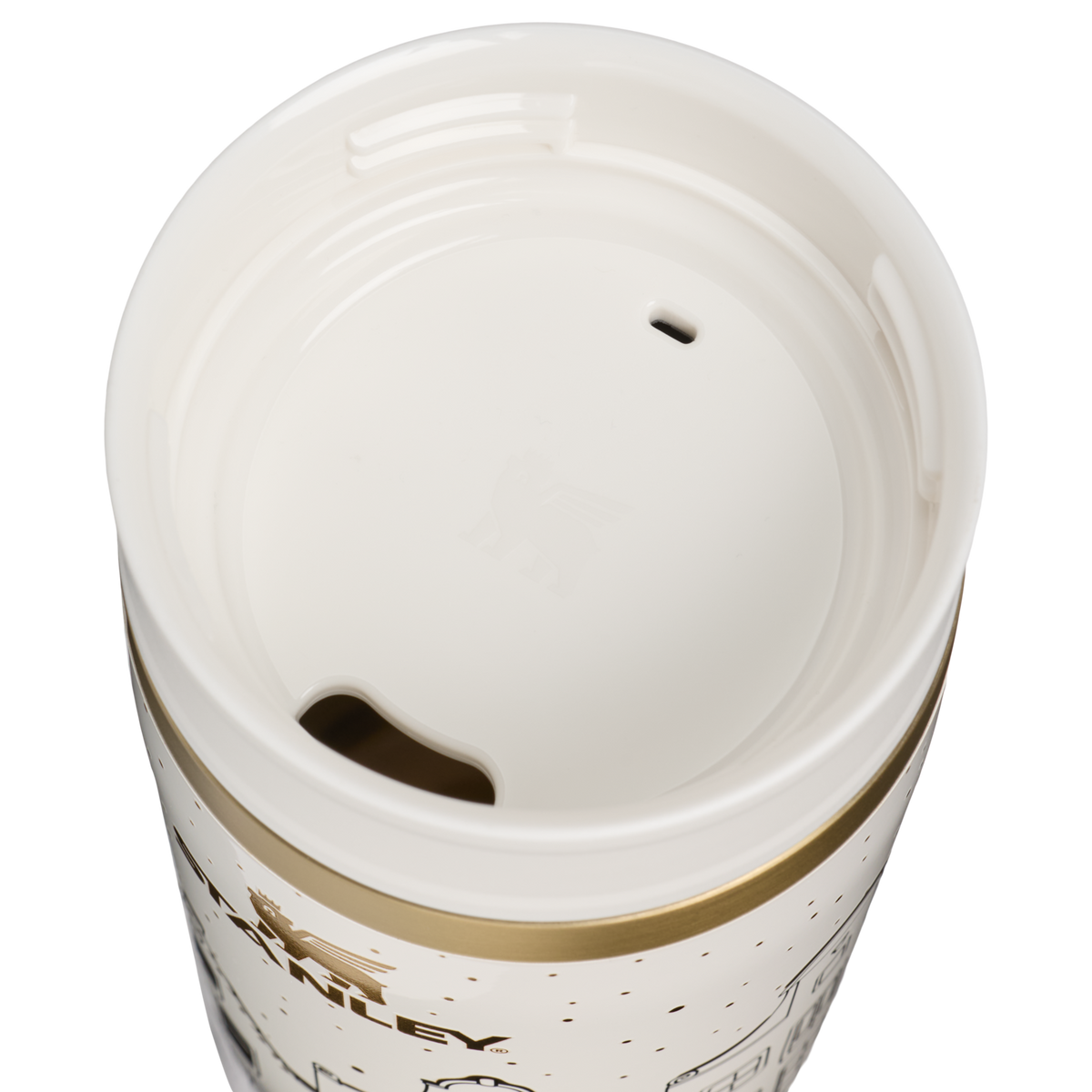 Stanley 1913 The Café-To-Go Travel Mug 12 OZ 0.35 L in Salt Gingerbread | Lid Detailed View