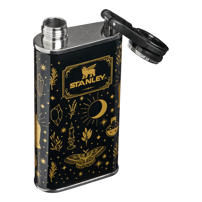 Stanley 1913 Halloween Easy-Fill Wide Mouth Flask 8 OZ 0.24 L in Black Magic | Open View