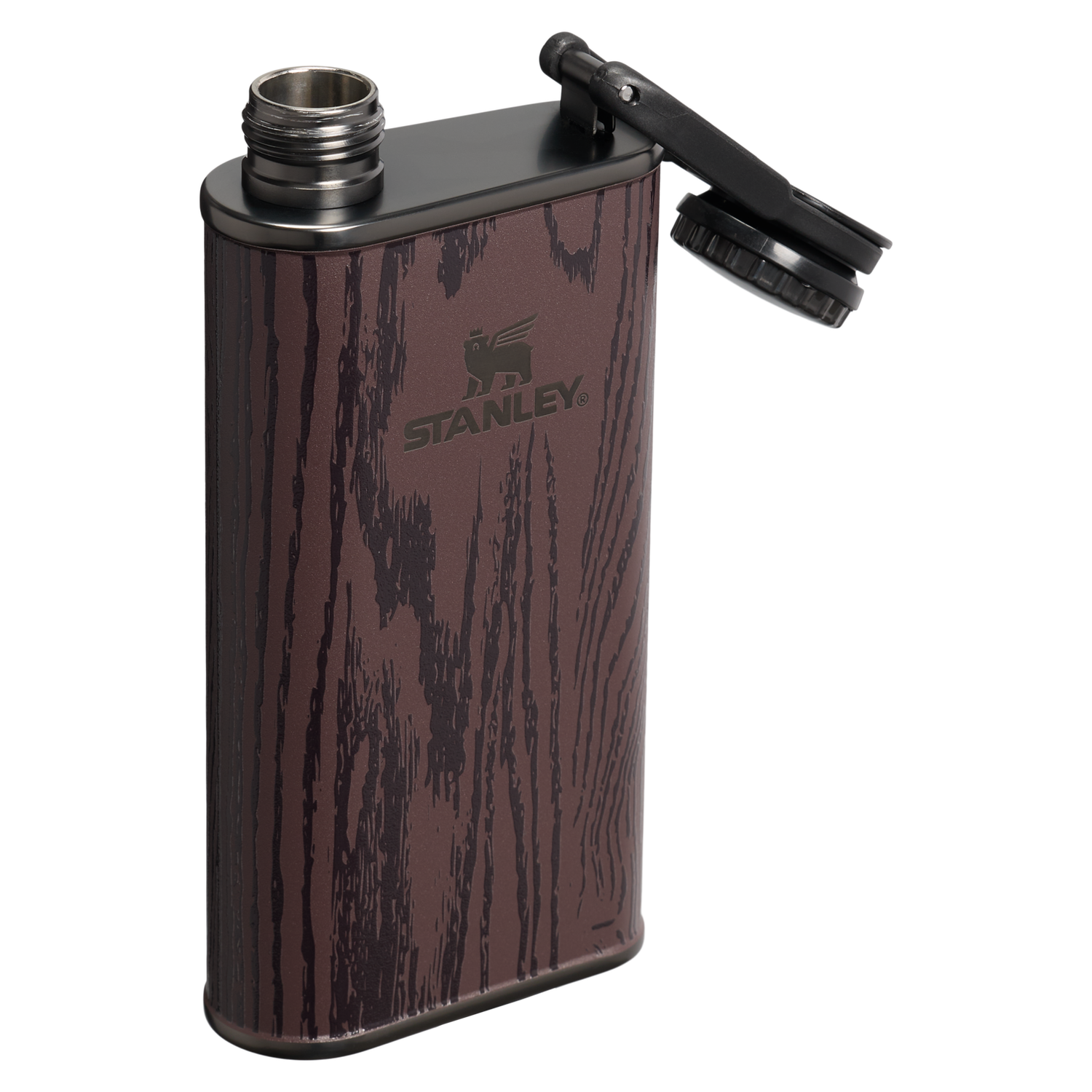 Stanley 1913 The Cheers & Cheer Easy Fill Flask 8 OZ 0.24 L in Redwood Woodgrain | View 3