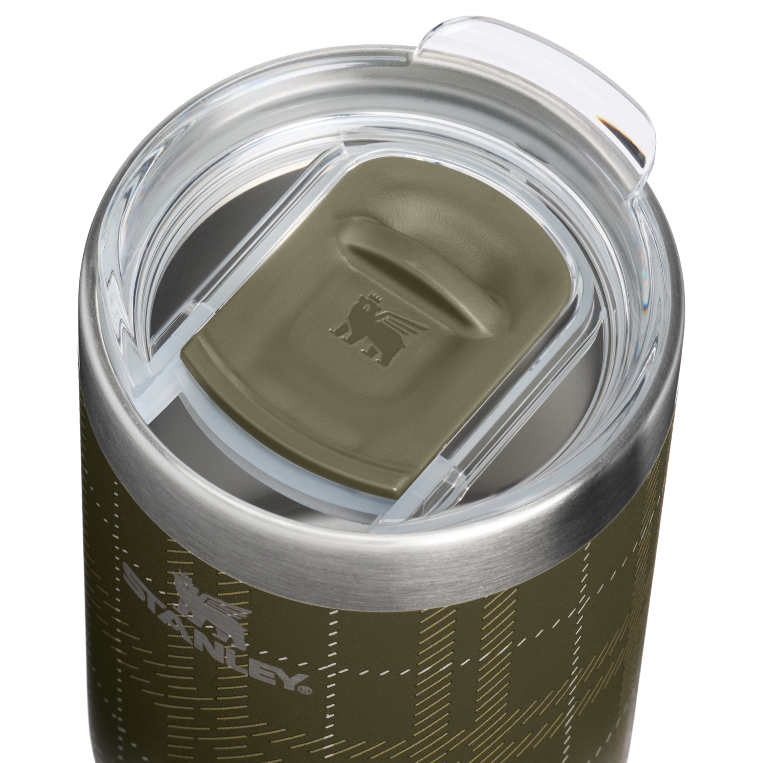 Stanley 1913 The Everyday Camp Cup 12 OZ 0.35 L in Peat Moss Plaid | Lid Detailed View