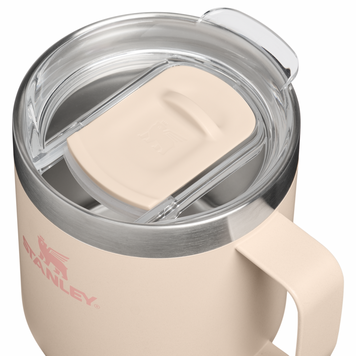 Stanley 1913 Classic Legendary Camp Mug 12 OZ 0.35 L - Stanley Create in Champagne | Lid Detailed View