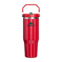 Swatch for Stanley 1913 The IceFlow™ Flip Straw Tumbler 30 OZ 0.89 L in Rouge Holiday Stripe | Front View