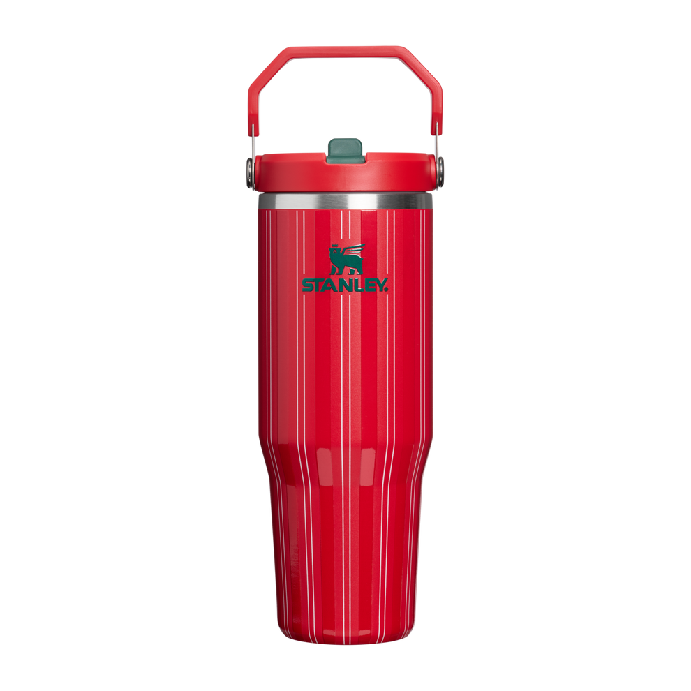 Stanley 1913 The IceFlow™ Flip Straw Tumbler 30 OZ 0.89 L in Rouge Holiday Stripe | Front View