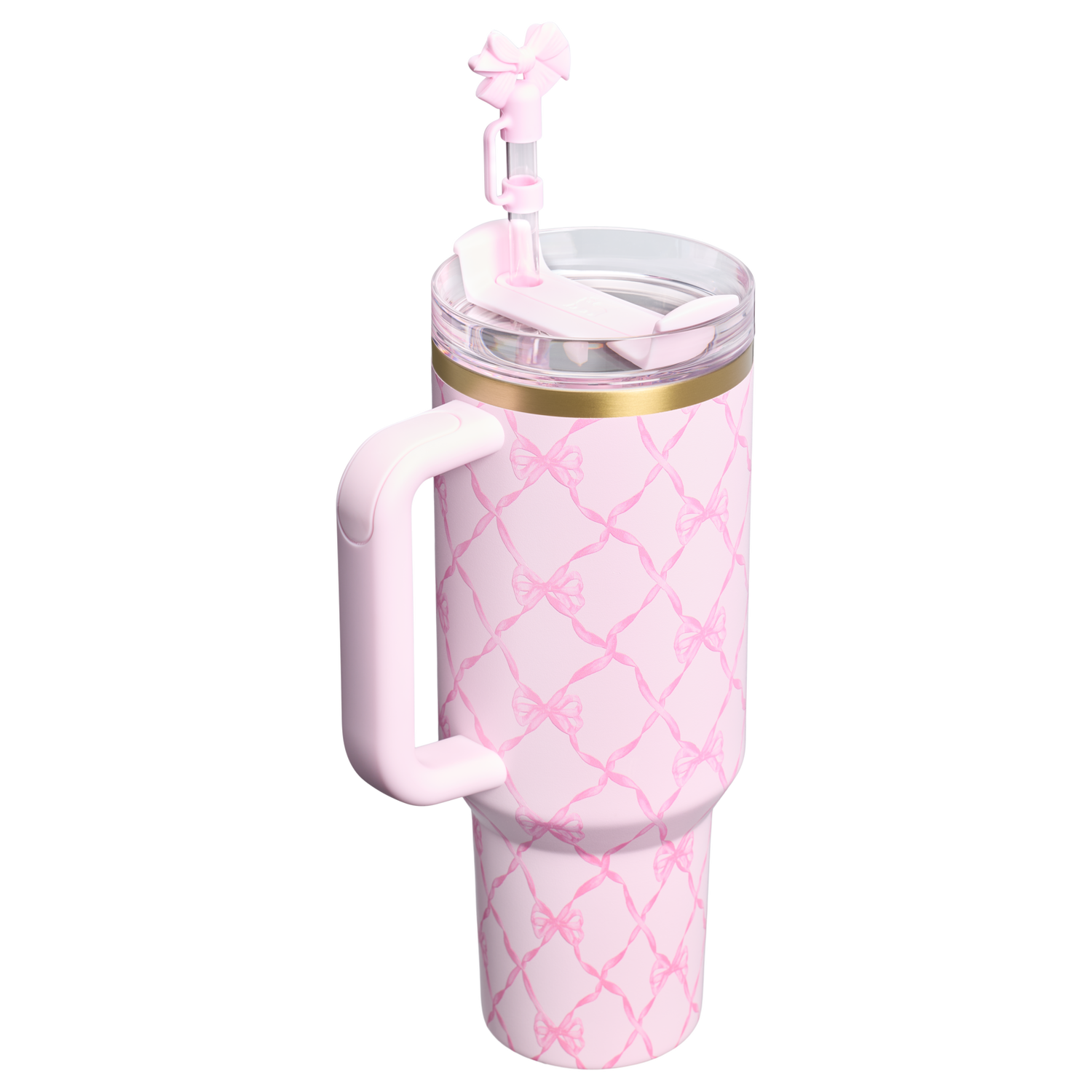 Stanley 1913 Stanley 1913 x LoveShackFancy Holiday Quencher® H2.0  FlowState™ Tumbler 40 OZ 1.18 L in Baby Bow Pink Peppermint | View 2