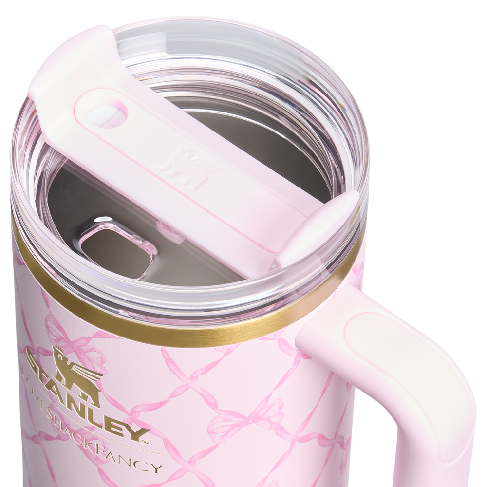 Stanley 1913 Stanley 1913 x LoveShackFancy Holiday Quencher® H2.0  FlowState™ Tumbler 40 OZ 1.18 L in Baby Bow Pink Peppermint | View 3