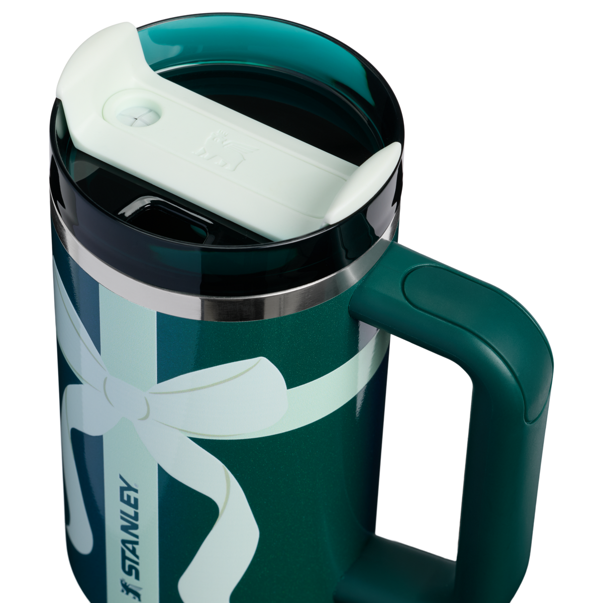 Stanley 1913 The Quencher® H2.0 Flowstate™ Tumbler 30 OZ 0.89 L in Shadow Green Ribbon | Lid Detailed View