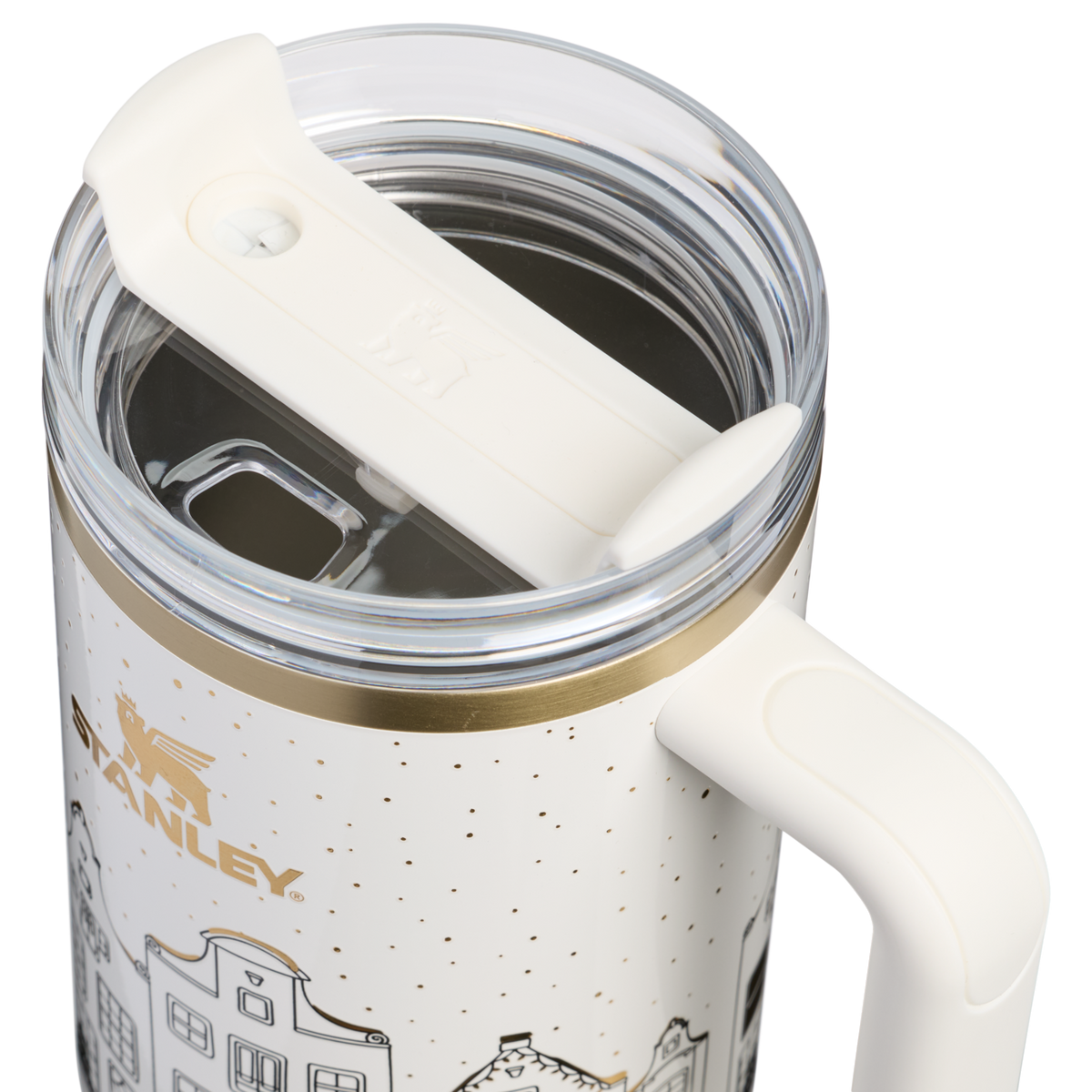 Stanley 1913 The Quencher® H2.0 Flowstate™ Tumbler 40 OZ 1.18 L in Salt Gingerbread | Lid Detailed View