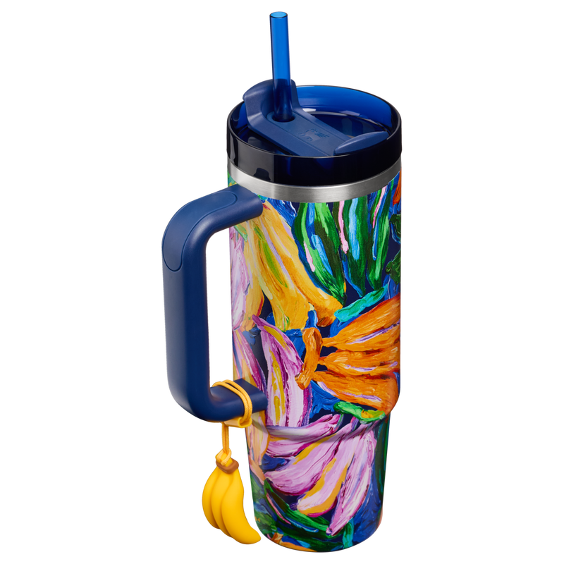 Stanley 1913 Stanley 1913 x FARM Rio Quencher® H2.0 Flowstate™ Tumbler 30 OZ 0.89 L in Farm Rio Painted Bananas | Back View