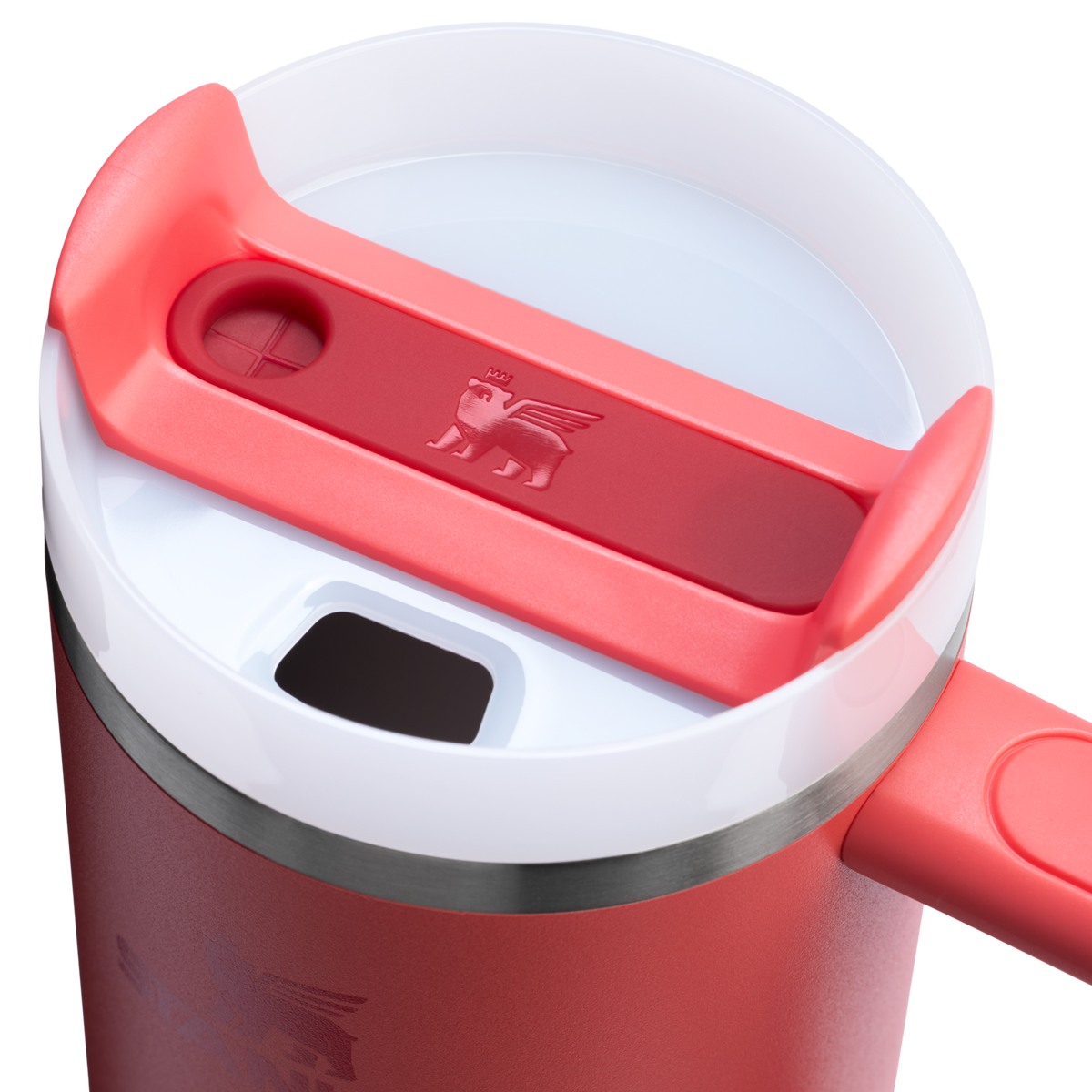 Stanley 1913 The Quencher H2.0 FlowState™ Tumbler 30 OZ 0.89 L in Hot Coral | Lid Detailed View