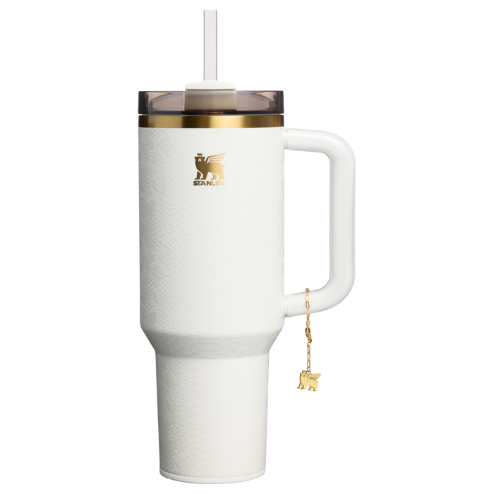 Stanley 1913 The Quencher® Luxe H2.0 FlowState™ Tumbler 40 OZ 1.18 L in Pale Stone Snakeskin | Front View
