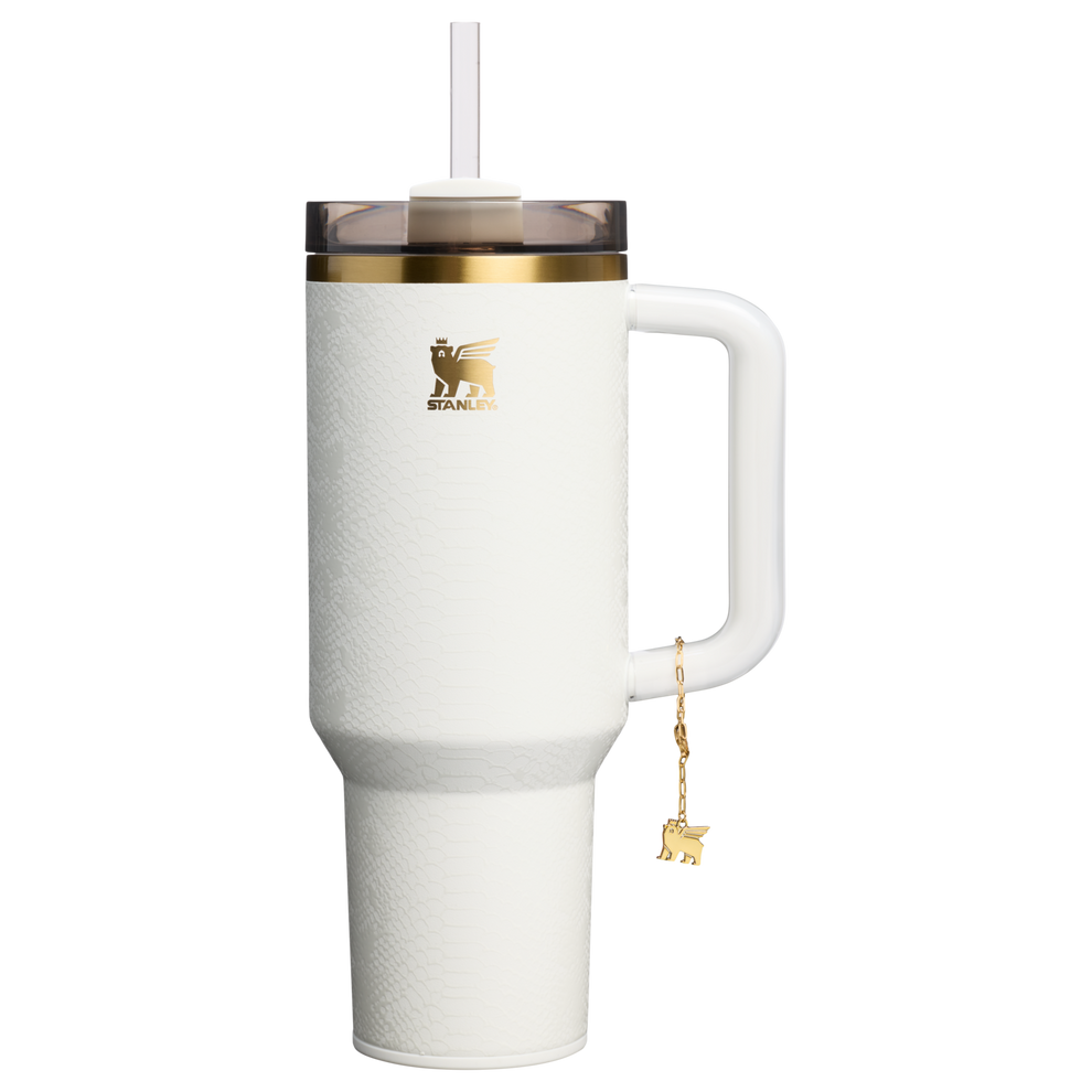 Stanley 1913 The Quencher® Luxe H2.0 FlowState™ Tumbler 40 OZ 1.18 L in Pale Stone Snakeskin | Front View