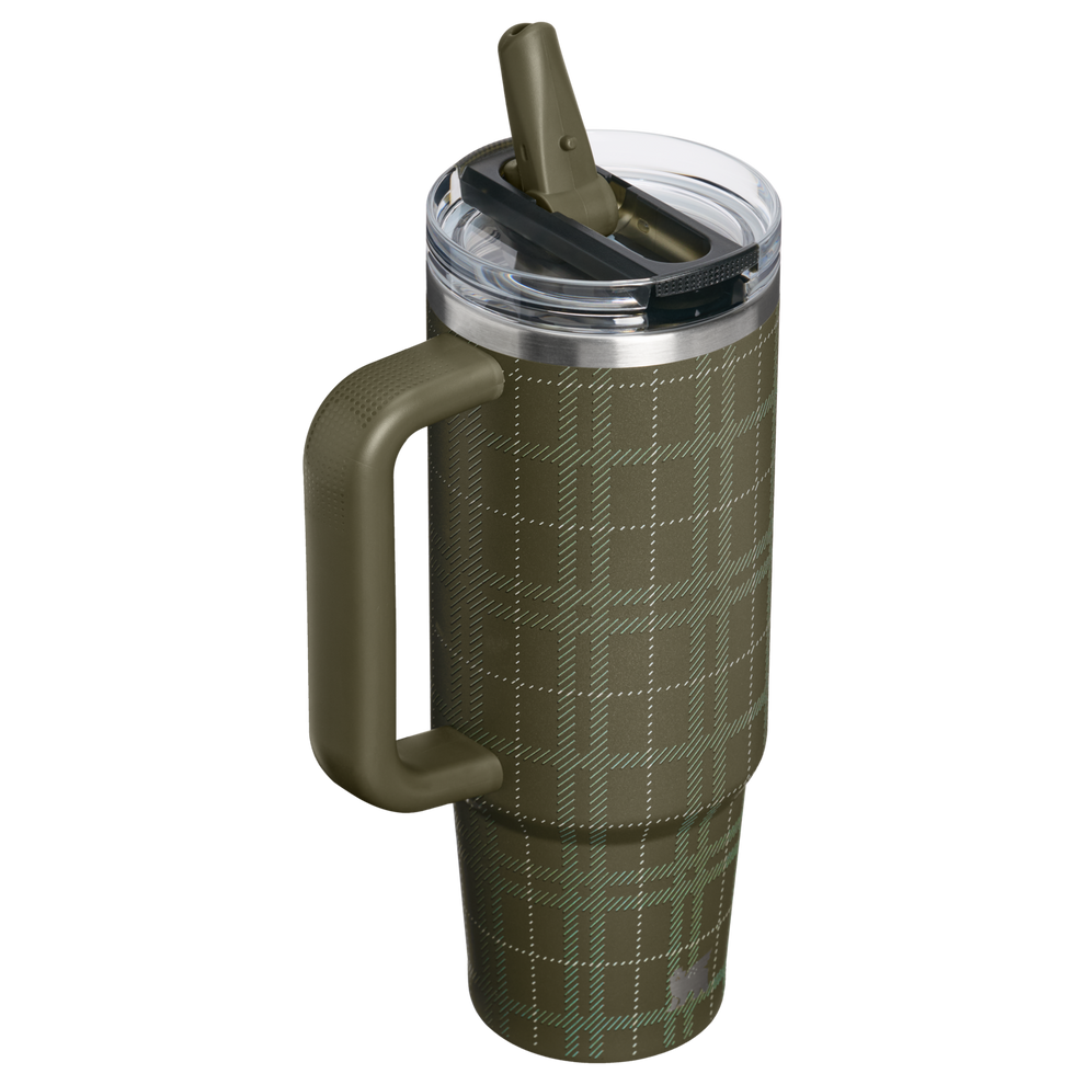 Stanley 1913 The Quencher® ProTour Flip Straw Tumbler 30 OZ 0.89 L in Peat Moss Plaid | Back View