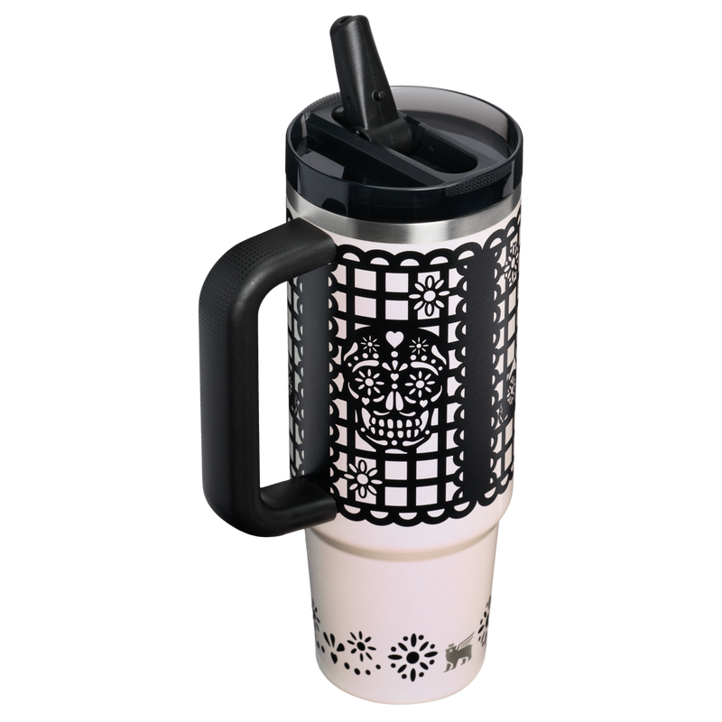 Stanley 1913 The Quencher® ProTour Flip Straw Tumbler 30 OZ 0.89 L in Salt Papel Picado | Back View