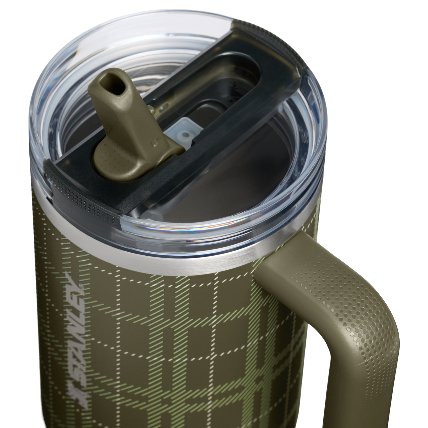 Stanley 1913 The Quencher® ProTour Flip Straw Tumbler 40 OZ  1.18 L in Peat Moss Plaid | Lid Detailed View