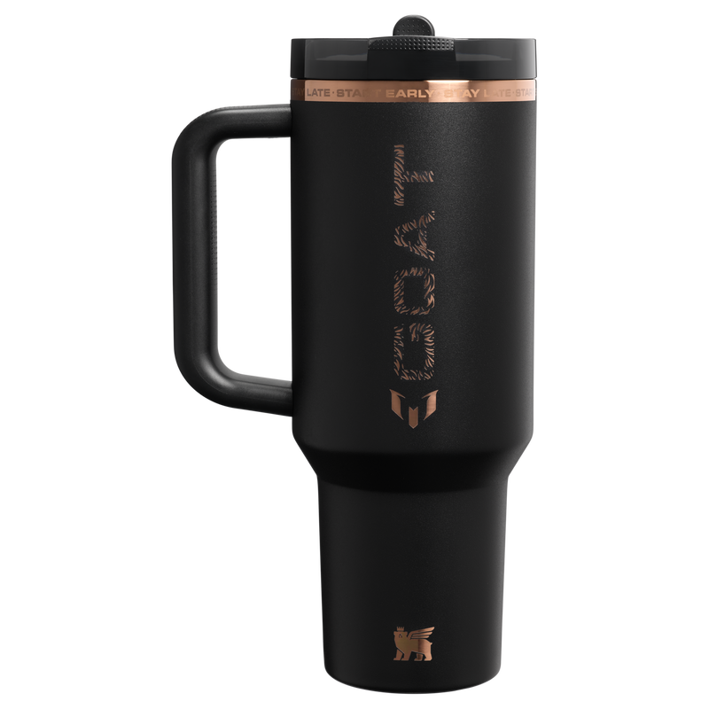 Stanley 1913 The Messi x Stanley Quencher ProTour Flip Straw Tumbler 40 OZ 1.18 L in Messi GOAT Black | Back View