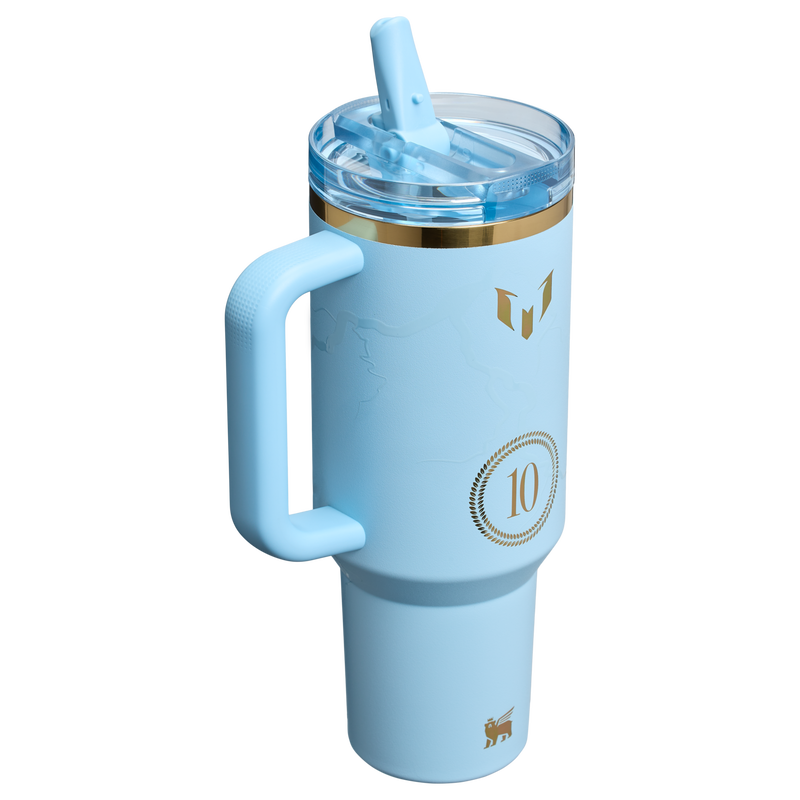 Stanley 1913 The Messi x Stanley Quencher ProTour Flip Straw Tumbler 40 OZ 1.18 L in Messi Striker Blue | Back View