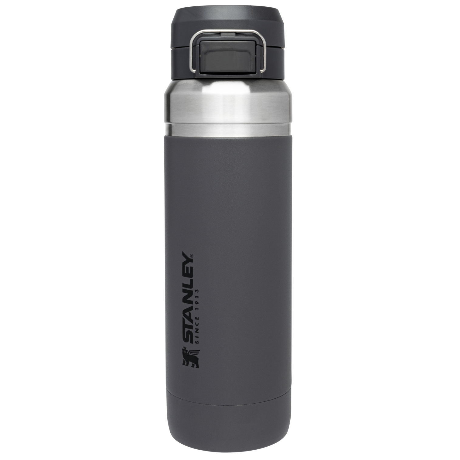 Stanley Quick Flip GO Water Bottle 36 oz | Push Button Lid | Leakproof and Packable for Travel and Sports | Insulated Stainless Steel | BPA-Free | Charcoal