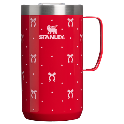 Stanley 1913 The Stay-Hot Suburban Mug 24 OZ 0.71 L in Rouge Bows | Front View