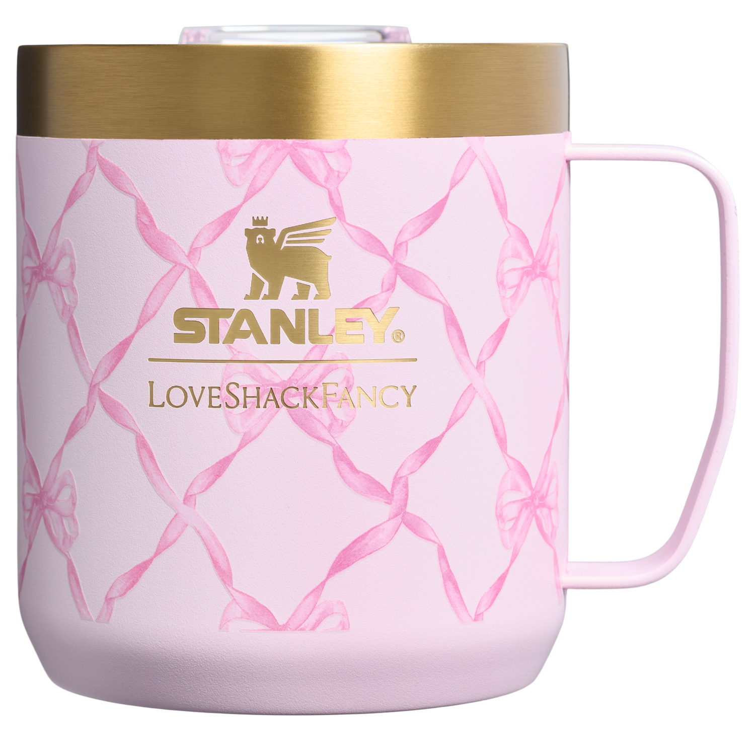 Stanley 1913 Stanley 1913 x LoveShackFancy Holiday Everyday Camp Mug Set 12 OZ 0.35 L in Baby Bow Pink Peppermint | View 2